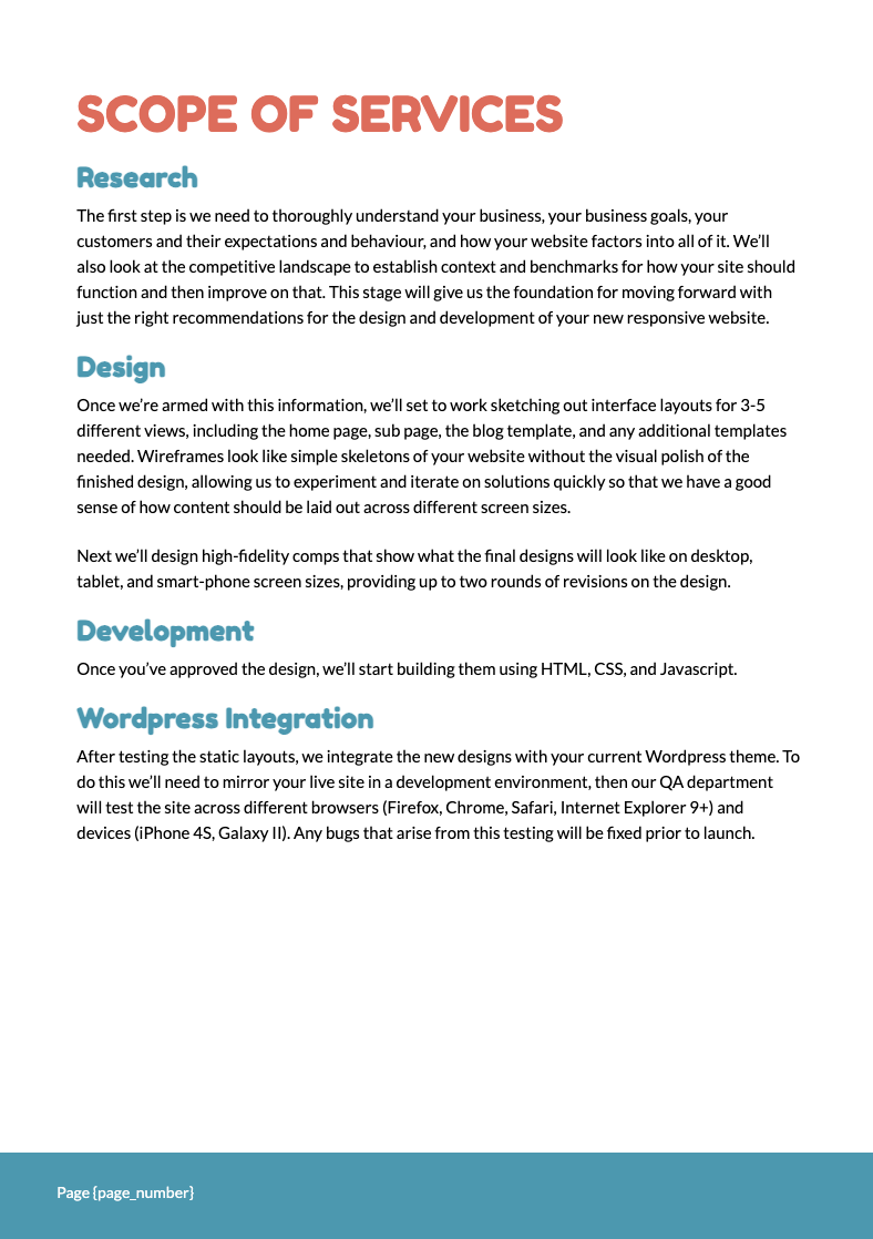 Web Design Proposal Template